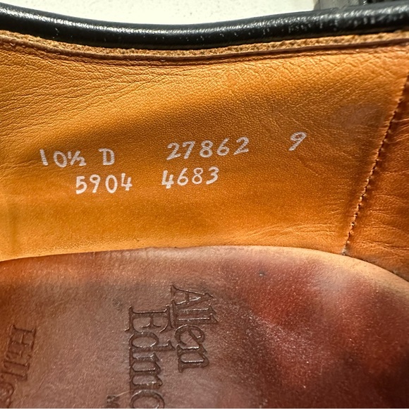 Allen Edmonds Hillcrest Mens Dress Shoes 10.5 D Black Leather Bicycle Toe Career main image 6